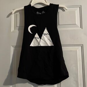 ZYIA ACTIVE Crescent Muscle Tank Black, Size Small